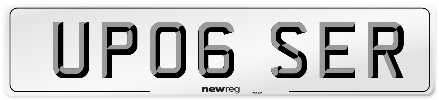 UP06 SER Number Plate from New Reg